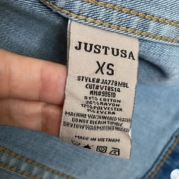 Just USA Denim Jacket in Classic Blue NWOT - Picture 5 of 5